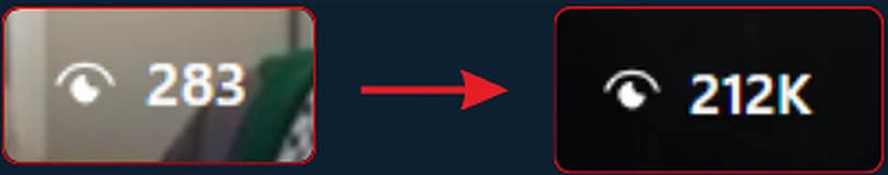 Before and after view counts for Khalila Lister